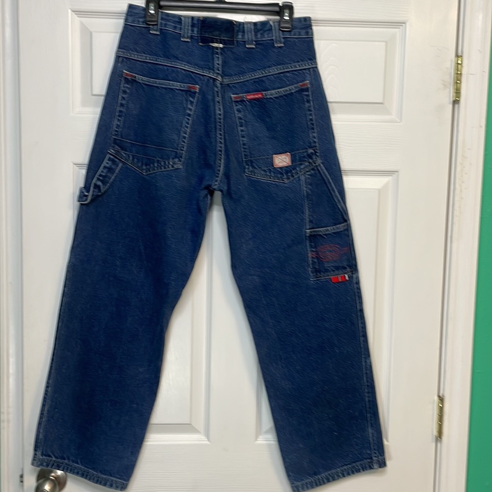 Vintage Y2K Ecko Unlimited Dark Blue Wide-leg Carpenter Jeans